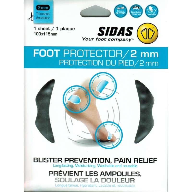 Protection Ampoules Plaque 2mm Foot Protector 100x115mm SIDAS - Montania  Sport