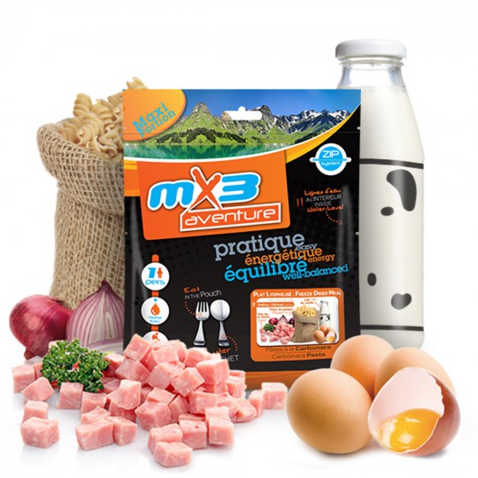 Plat Lyophilisé Pâtes à la Carbonara 510 Kcal MX3