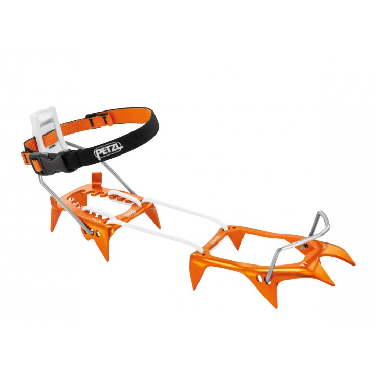 Crampons 10 pointes alu ski alpinisme LEOPARD LLF orange Petzl