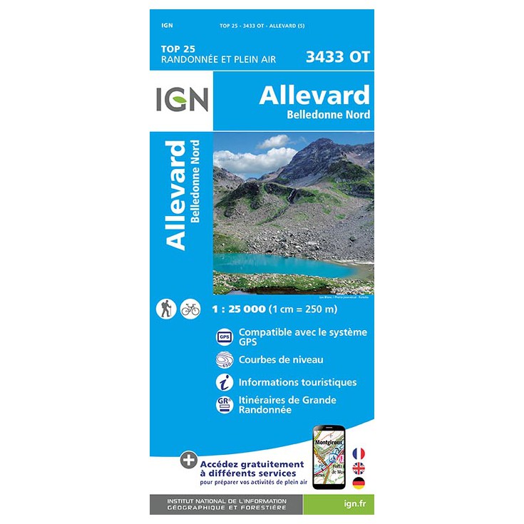 Carte Top 25 Ign 3433 Ot Allevard Belledonne Nord Montania Sport