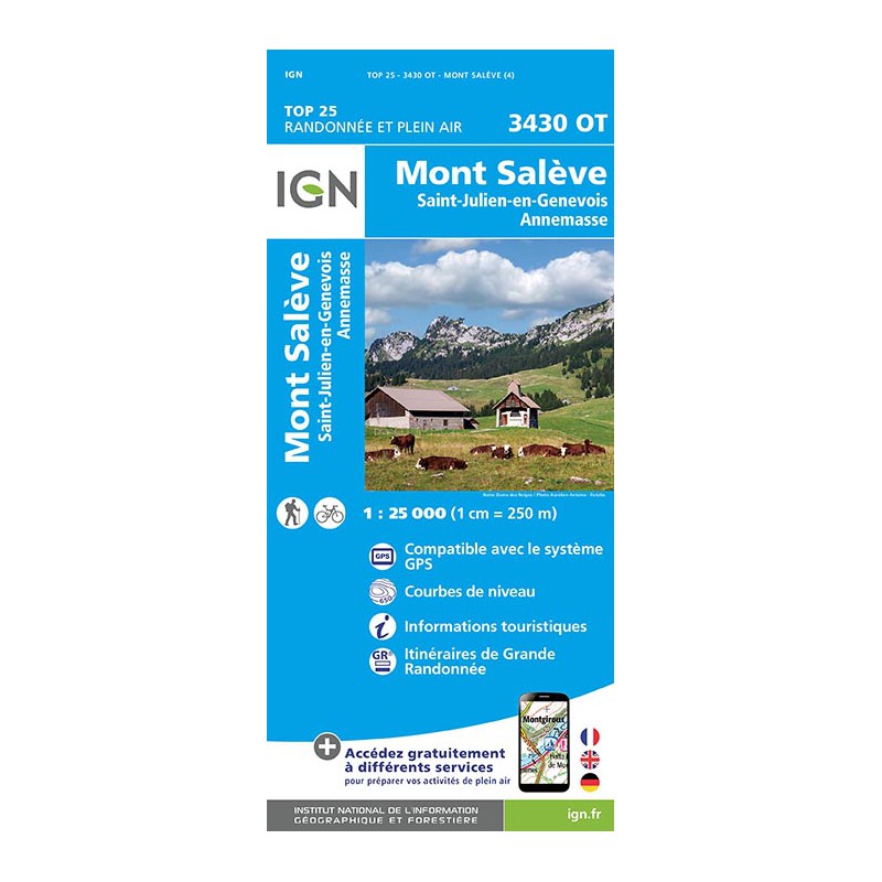Carte Top 25 Ign 3430 Ot Mont Saleve St Julien En Genevois Annemasse