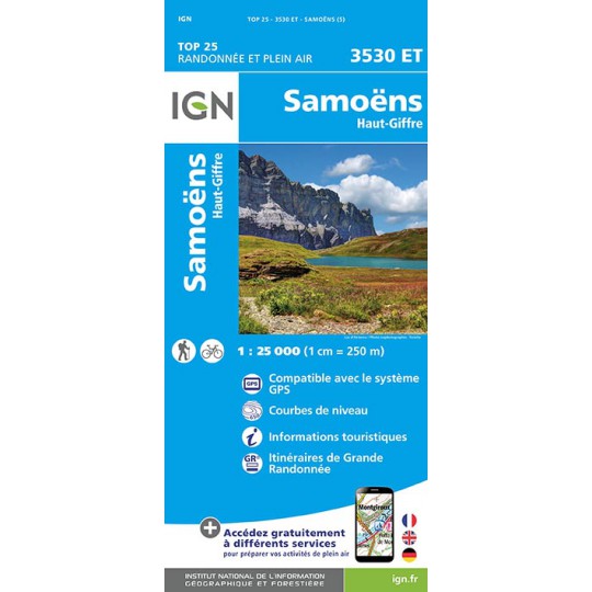 Carte TOP 25 IGN 3530 ET SAMOENS 2017