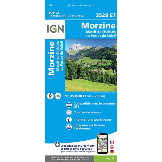 Carte TOP 25 IGN 3528 ET MORZINE 2017