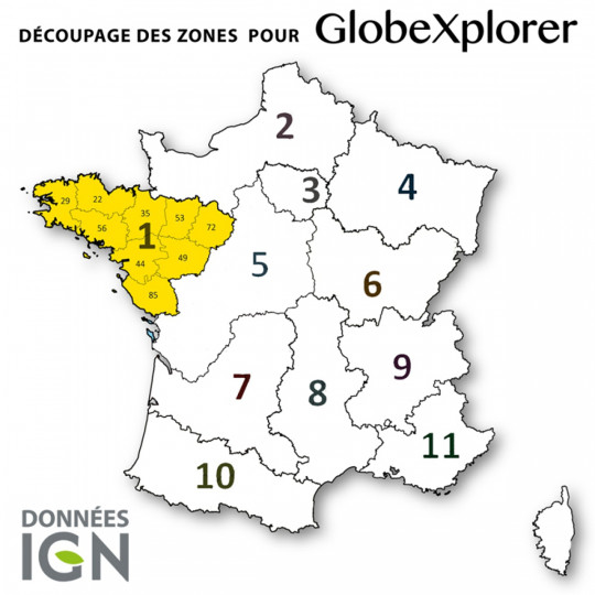 Cartes numériques IGN ZONE 1 GlobeXplorer