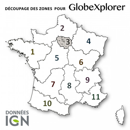 Cartes numériques IGN ZONE 3 GlobeXplorer