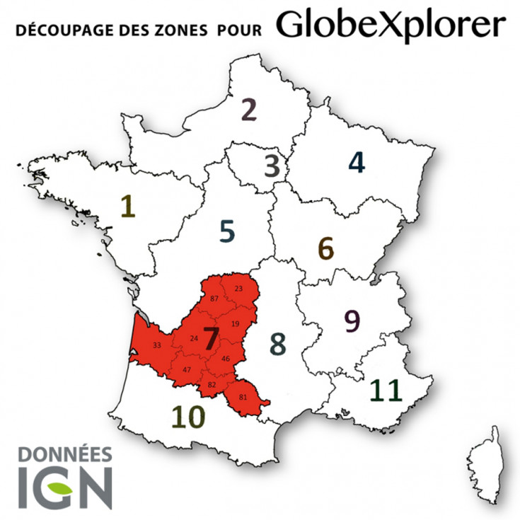 Cartes numériques IGN ZONE 7 GlobeXplorer