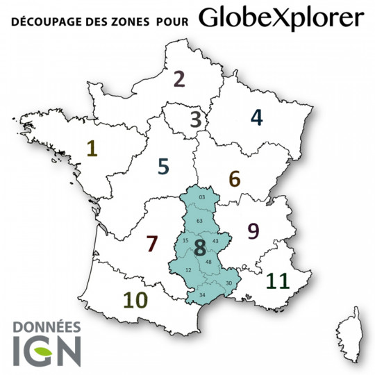 Cartes numériques IGN ZONE 8 GlobeXplorer
