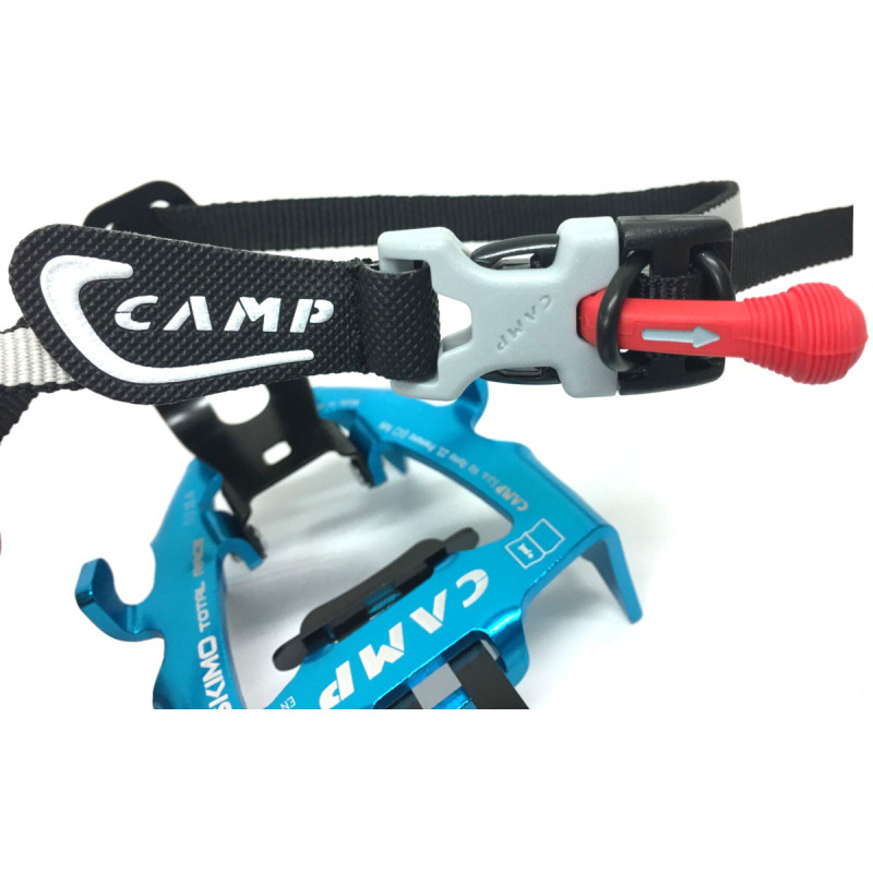 Crampons ski alu 10P SKIMO TOTAL RACE bleu CAMP + antibottes Montania