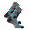 Lot de 3 paires de chaussettes de randonnée femme "La Double TREK" gris-bleu turquoise Thyo