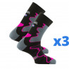 Lot de 3 paires de chaussettes de randonnée DOUBLE TREK noir-rose Thyo