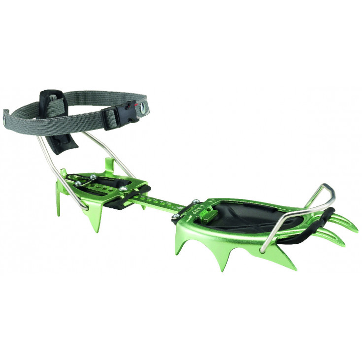 Crampons ski alu 12P XLC 390 AUTO vert CAMP + antibottes Montania Sport