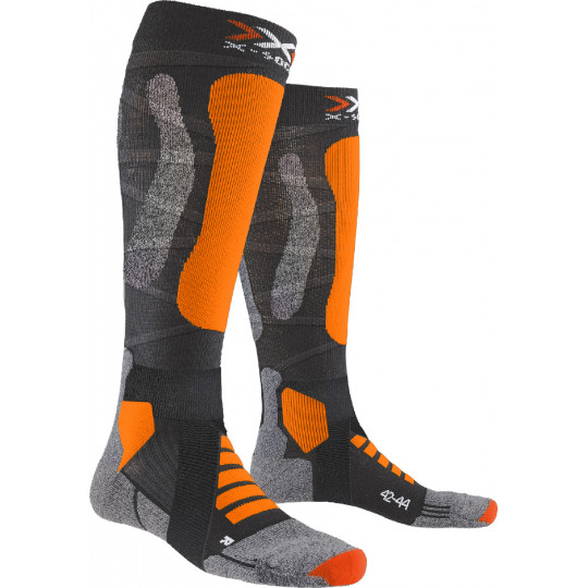 Chaussettes ski de rando SKI TOURING SILVER 4.0 Anthracite-Orange X-Socks