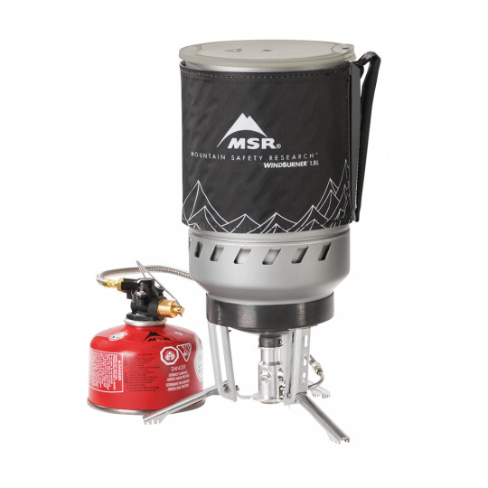 Set réchaud à gaz radiant avec popote intégrée WINDBURNER DUO STOVE 1,8L noir MSR GEAR