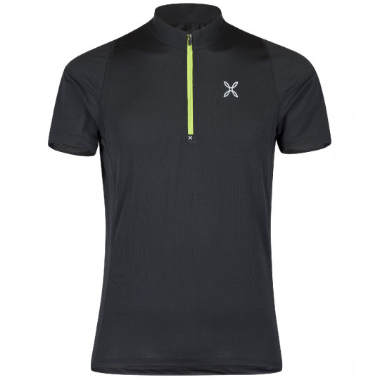 Tee-shirt 1/4 zip homme WORLD GEO ZIP TEE noir-vert Montura