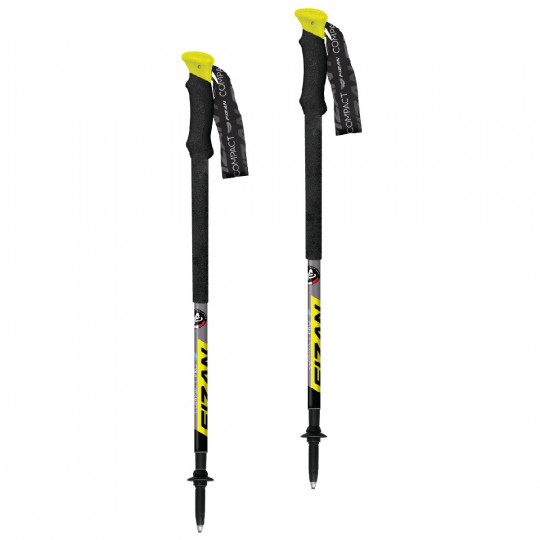 Bâtons de randonnée 3 brins COMPACT PRO jaune Fizan 