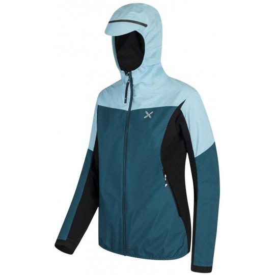 Veste Softshell à capuche femme AIR ACTION HYBRID JACKET WOMAN baltic-blue Montura
