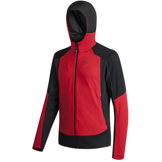 Polaire homme STRETCH COLOR HOODY JACKET 1090 rouge-noir Montura