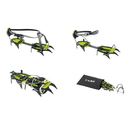 Crampons acier 10P ASCENT auto et semi-auto CAMP + antibottes