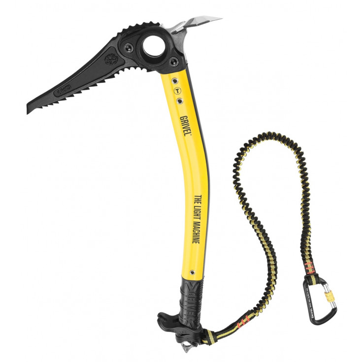 Piolet montagne THE LIGHT MACHINE VARIO PANNE noir avec leash easy slider Grivel
