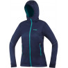 Veste Softshell femme chaude Polartec BORA LADY 1.0 indigo-menthe Directalpine