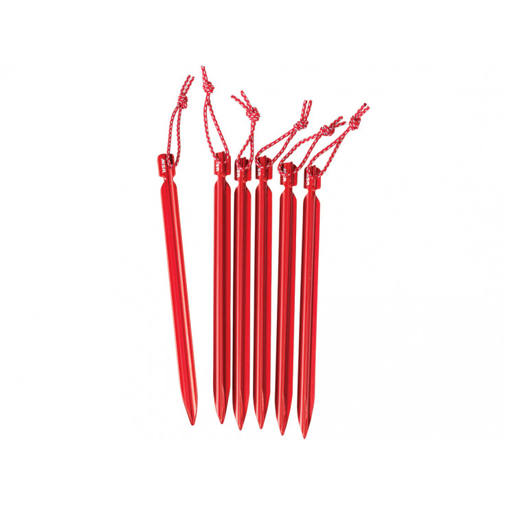 Lot de 6 piquets de tente MINI GROUNDHOG STAKES 15cm rouge MSR GEAR