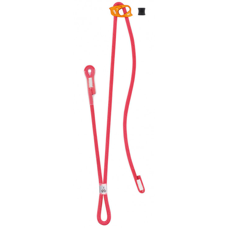 Longe réglable escalade double DUAL CONNECT ADJUST rouge Petzl