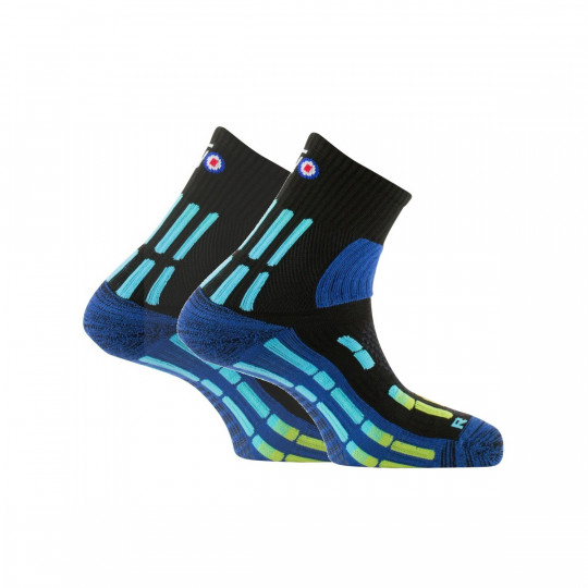 Chaussettes randonnée PODY AIR TREK noir-bleu Thyo