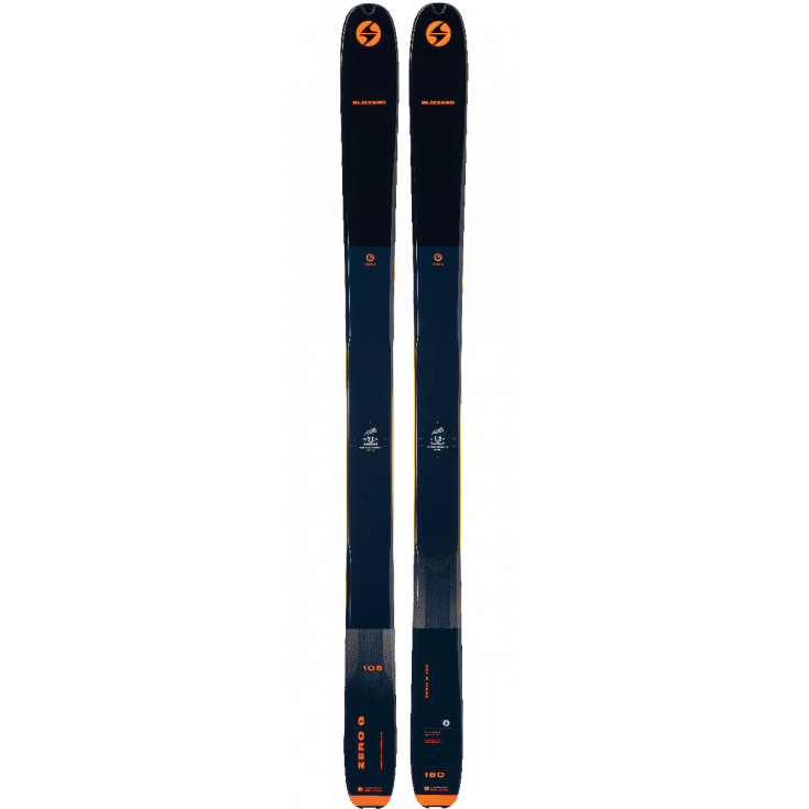 Ski de rando large ZERO G 105 (FLAT) bleu-orange Blizzard 2022