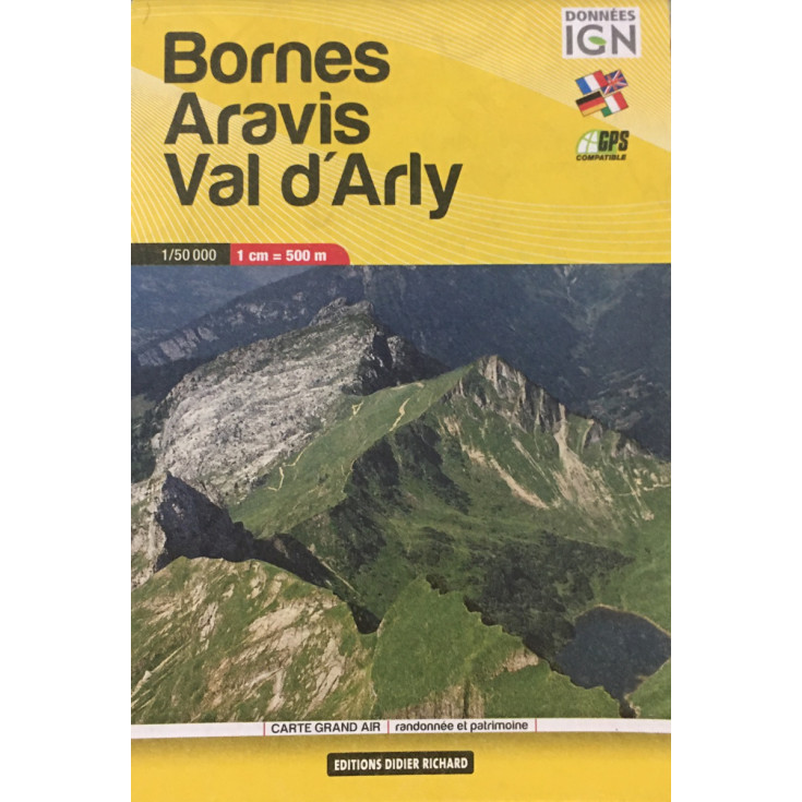 Carte de poche IGN 1/50000 - Bornes Aravis Val d'Arly - Editions Didier Richard