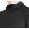 Tee-shirt homme laine Mérinos DOUBLE FACE HOODED noir SENSOR