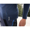Tee-shirt homme laine Mérinos DOUBLE FACE 1/4 ZIP deep-blue SENSOR