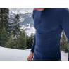 Tee-shirt homme laine Mérinos DOUBLE FACE 1/4 ZIP deep-blue SENSOR
