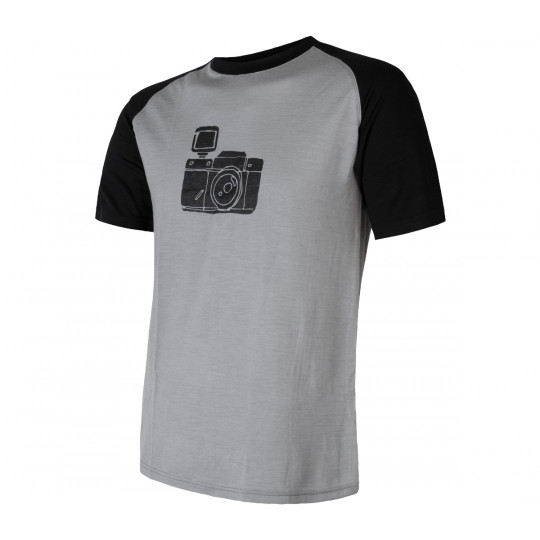 Tee-shirt laine Mérinos PT CAMERA gris SENSOR