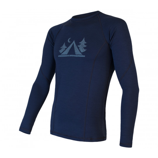 Tee-shirt homme laine Mérinos DOUBLE FACE LS deep-blue SENSOR