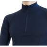 Tee-shirt homme laine Mérinos DOUBLE FACE 1/4 ZIP deep-blue SENSOR