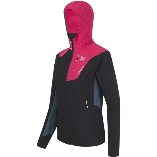 Veste Softshell à capuche femme SKI STYLE 2 JACKET WOMAN noir-rose Montura