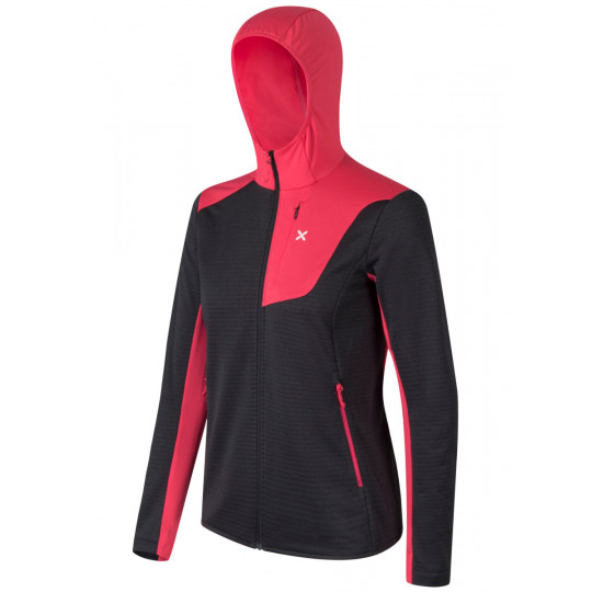 Polaire à capuche femme THERMAL GRID PRO HOODY MAGLIA 9004 noir-rose Montura