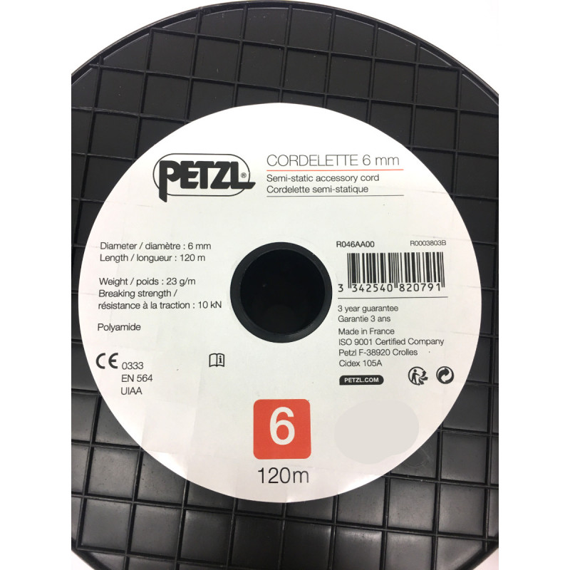 Cordelette escalade 6mm vert PETZL (en vente au mètre) - Montania Sport