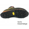 Ressemelage semelles Vibram ou bloc semelles de chaussures de Montagne sans enrobage (la paire) par notre service cordonnerie