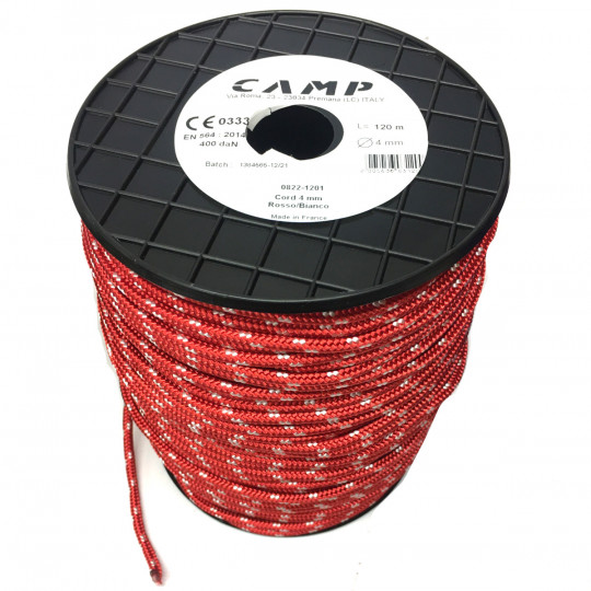 Cordelette escalade 4mm rouge CAMP (en vente au mètre)