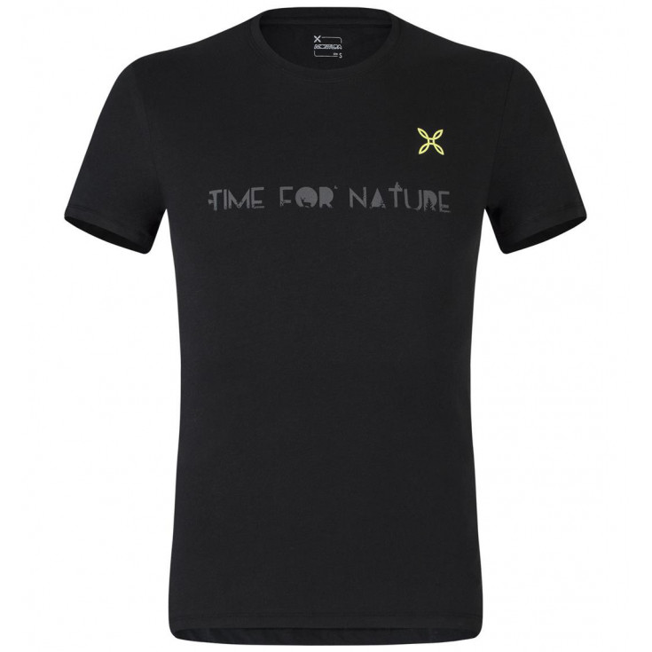 Tee-shirt homme coton bio NATURE SPOT T-SHIRT 9047 noir-lime green Montura 2022