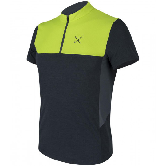 Tee-shirt 1/4 zip homme MOUNTAIN ZIP TEE-SHIRT 9247 grey-lime Montura 2022