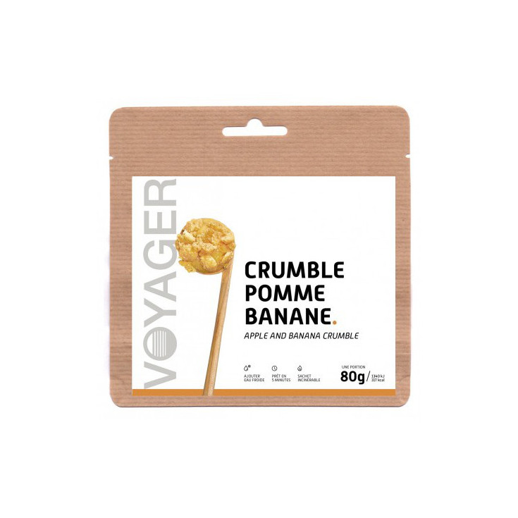 Dessert Lyophilisé Crumble Pomme Banane 80g - 317 Kcal - Voyager Nutrition