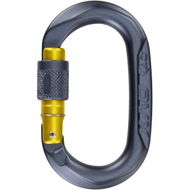 Mousqueton à vis oval OVX SG gris-jaune Climbing Technology