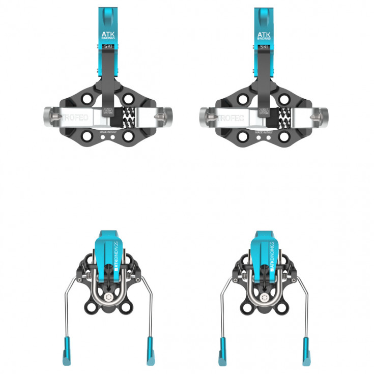 Fixation ski de rando compétition femme avec freins-skis TROFEO LIGHTWEIGHT BRAKE WORLD CUP bleue ATK Bindings