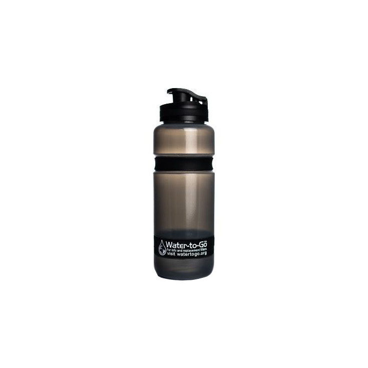 Filtre à eau-gourde ACTIVE transparente 600ml noire Water-To-Go