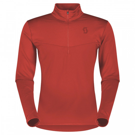Polaire 1/4 zip homme M's Defined LIGHT PULLOVER magma-red Scott