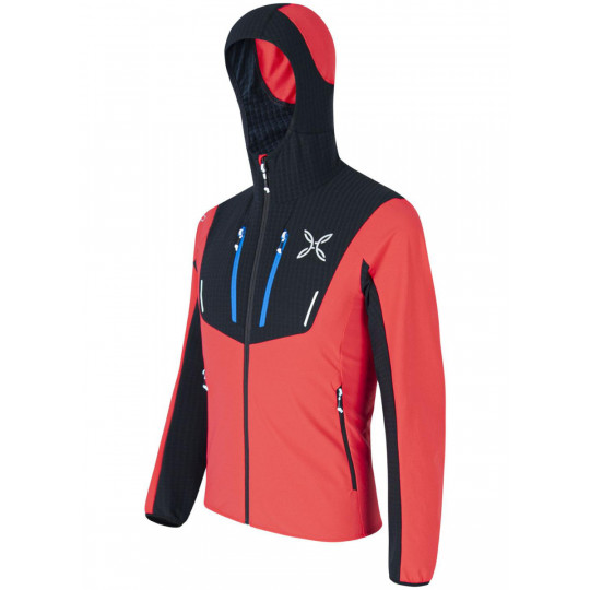 Veste Softshell à capuche SKI STYLE HOODY 1826 rouge-bleu Montura