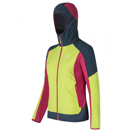 Veste Softshell femme PREMIUM WIND HOODY JACKET WOMAN 4786 lime-cenere Montura