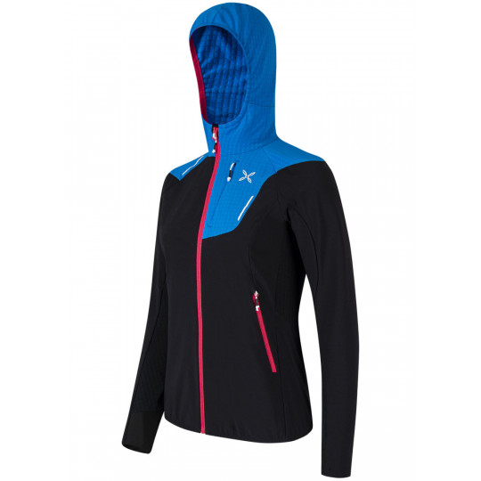 Veste Softshell à capuche femme SKI STYLE 2 JACKET WOMAN 9026 noir-celeste Montura